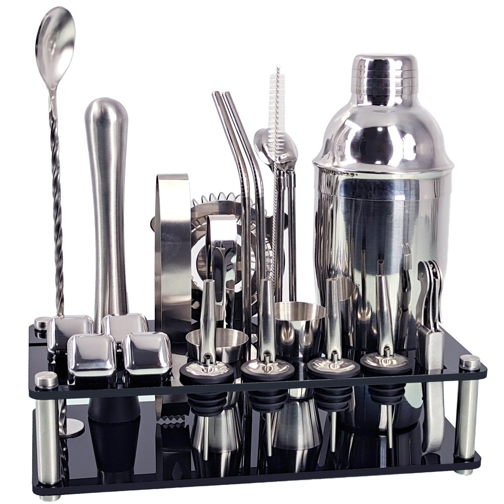 Set de Coctelera de Acrílico con Bolas de Hielo, 23 Piezas para Bar