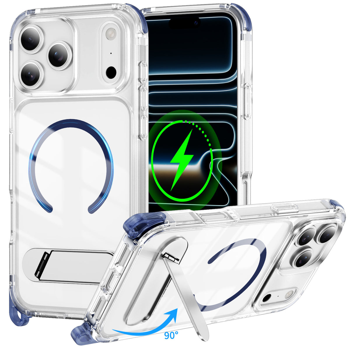 Funda Transparente para iPhone con Soporte de Succión y Protección Antigolpes