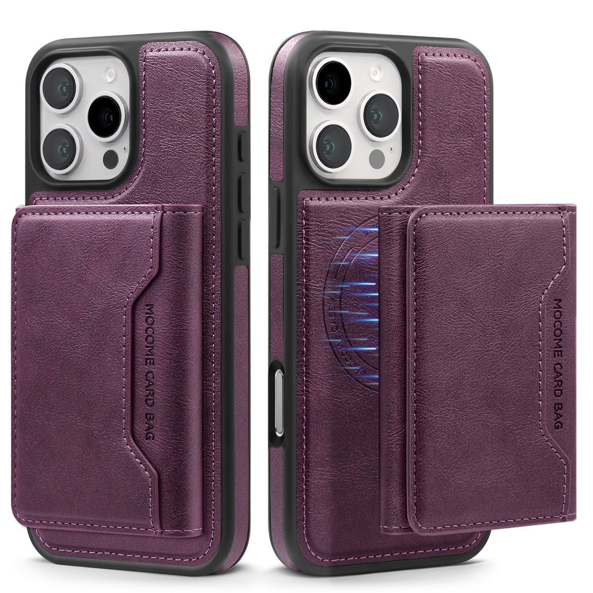 Funda de Cuero para iPhone 18 Pro con Porta tarjetas, Carga y Protección Antigolpes