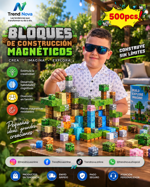 Bloques de Construcción Magnéticos STEM – Juguete Educativo DIY para Niños y Adultos