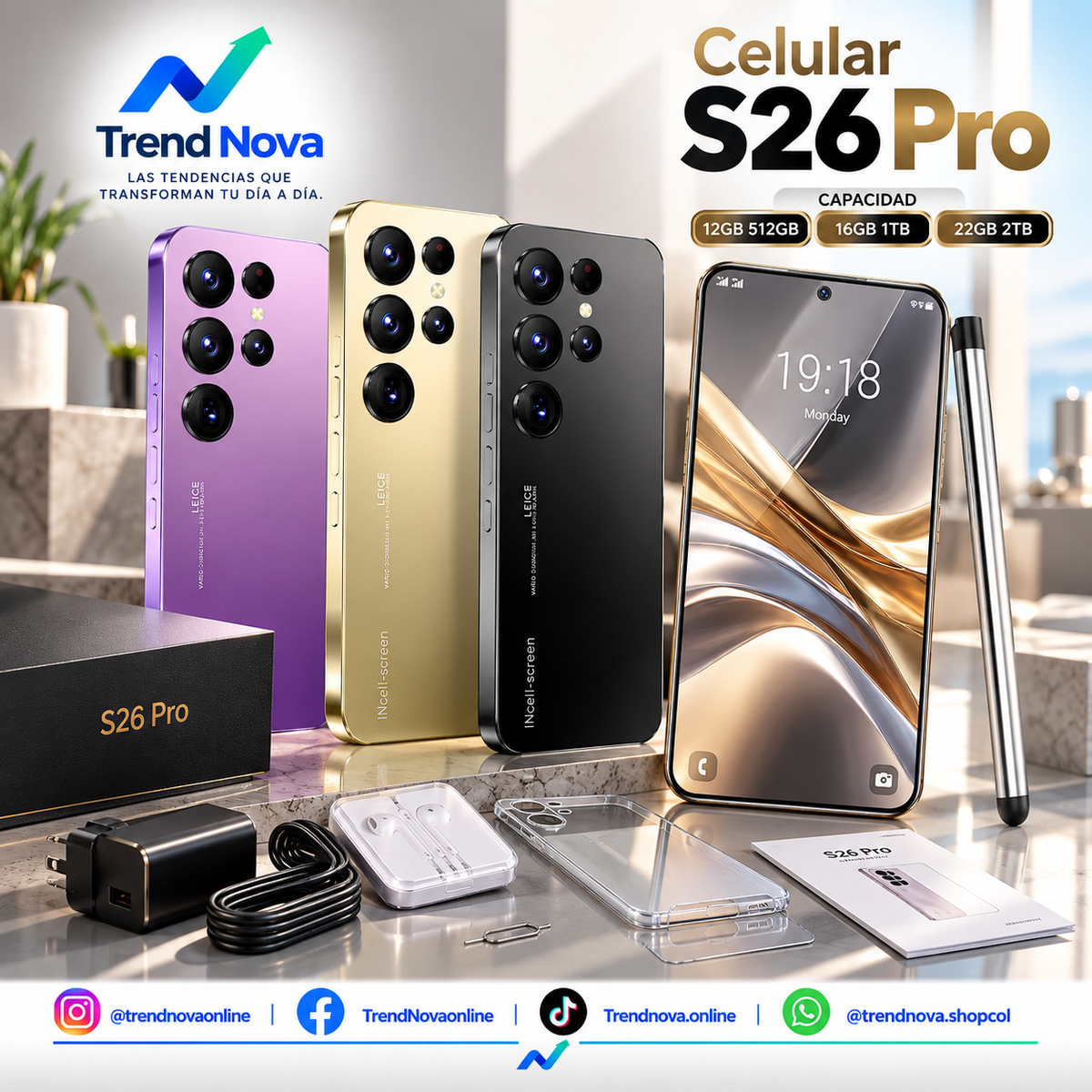 Celular S26 Pro en varios colores