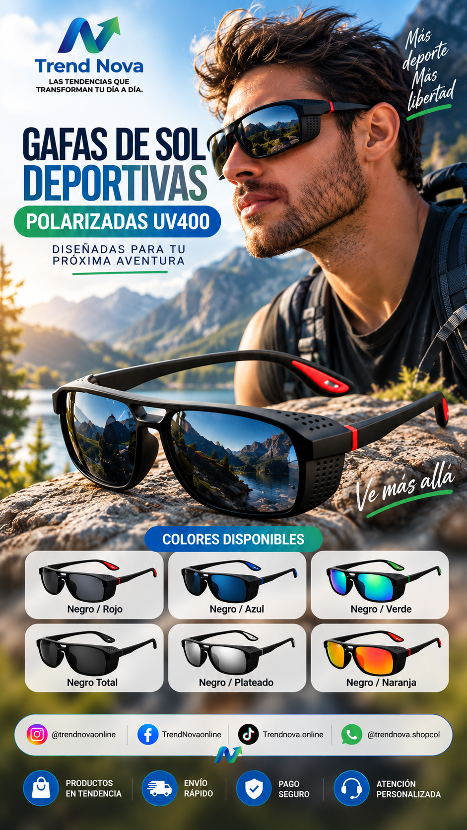 Gafas de Sol Deportivas Polarizadas UV400 – Ciclismo y Aire Libre