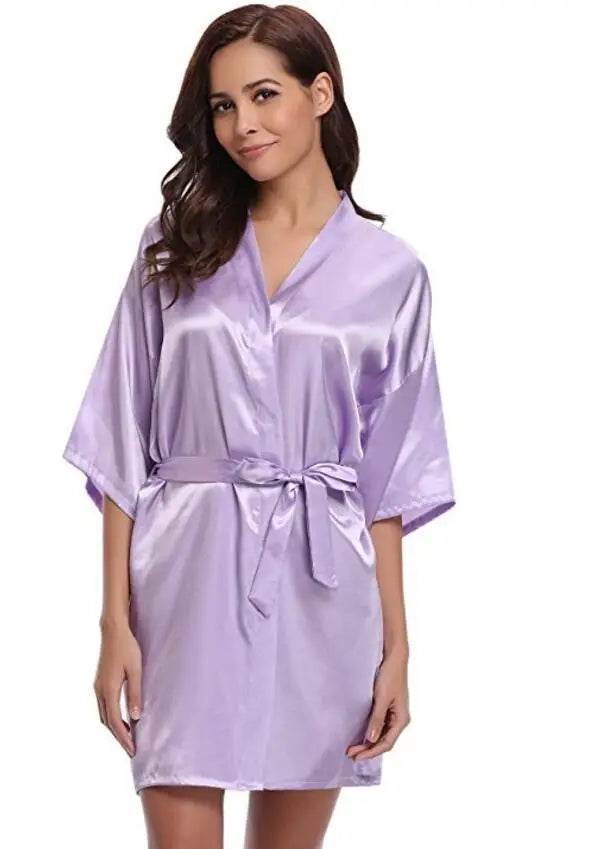 Bata Kimono de Satín para Mujer, Tipo Seda