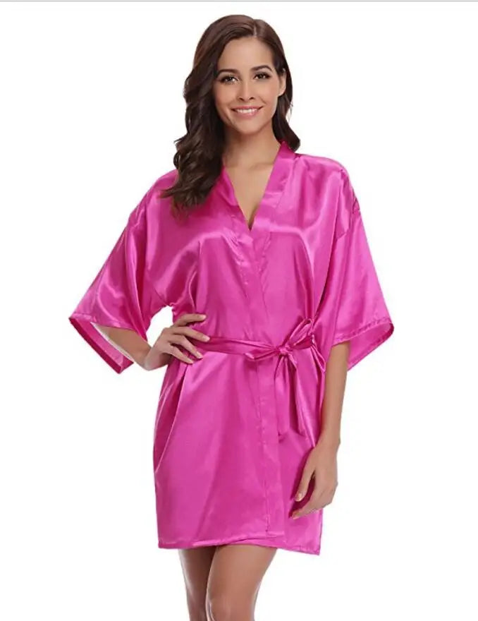 Bata Kimono de Satín para Mujer, Tipo Seda