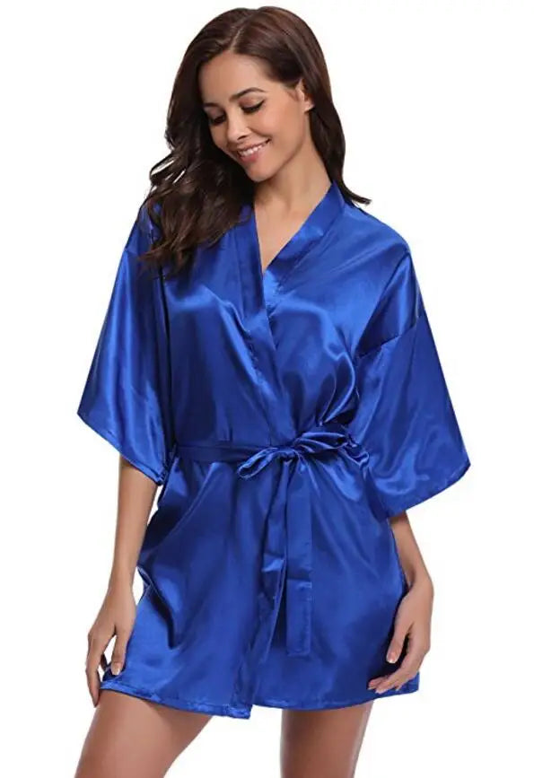 Bata Kimono de Satín para Mujer, Tipo Seda