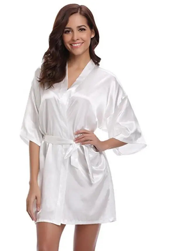 Bata Kimono de Satín para Mujer, Tipo Seda