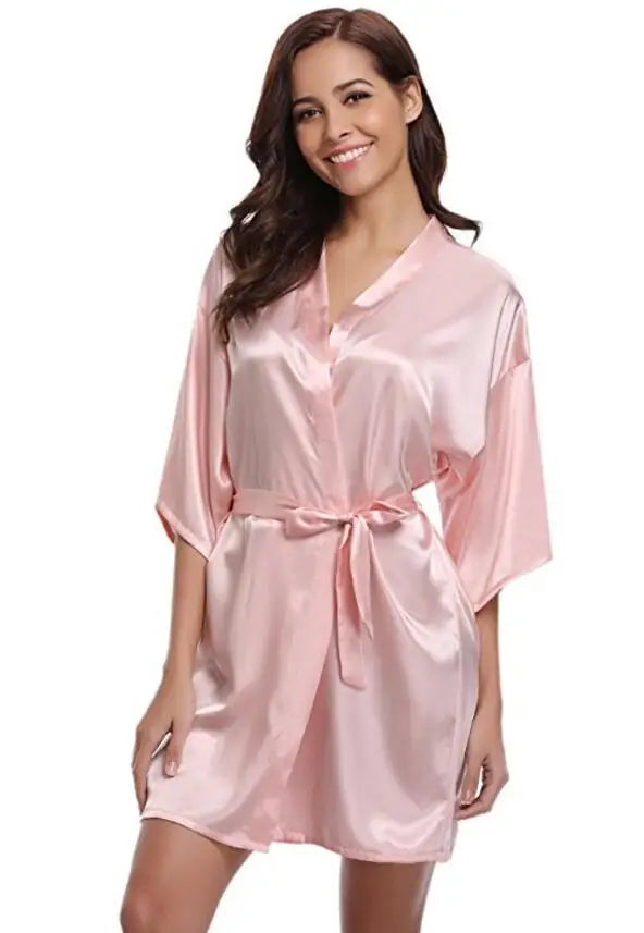 Bata Kimono de Satín para Mujer, Tipo Seda