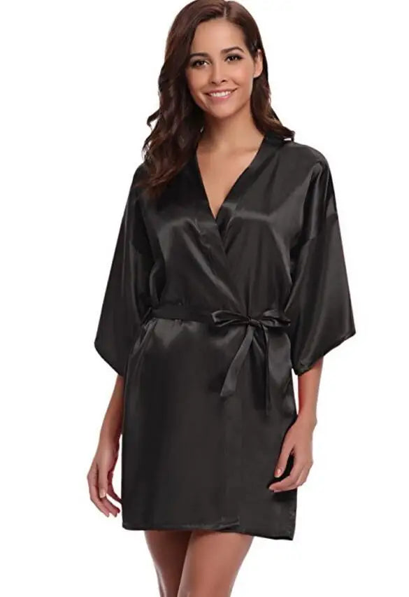 Bata Kimono de Satín para Mujer, Tipo Seda