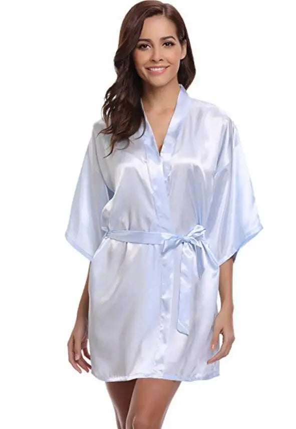 Bata Kimono de Satín para Mujer, Tipo Seda