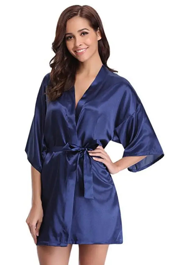 Bata Kimono de Satín para Mujer, Tipo Seda