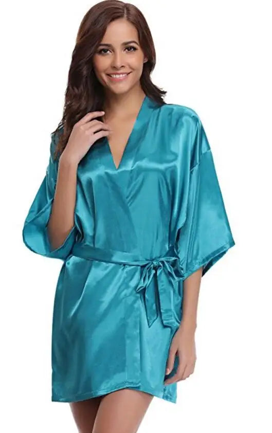 Bata Kimono de Satín para Mujer, Tipo Seda