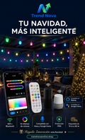 Luces LED Inteligentes G40 WiFi + Bluetooth – 15M-30M, Alexa/Google Home, IP65, 16M Colores