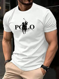 Camiseta para hombre de cuello redondo en algodón y poliéster