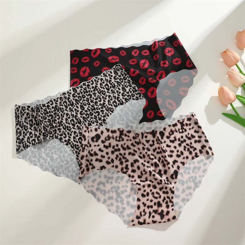 Set de 3 Panties Sin Costuras para Mujer, Tiro Alto, Estampados
