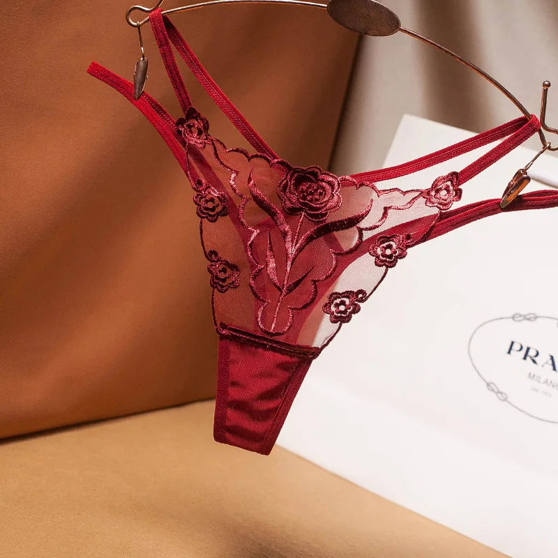 Tanga de cintura baja para mujer con tiras finas