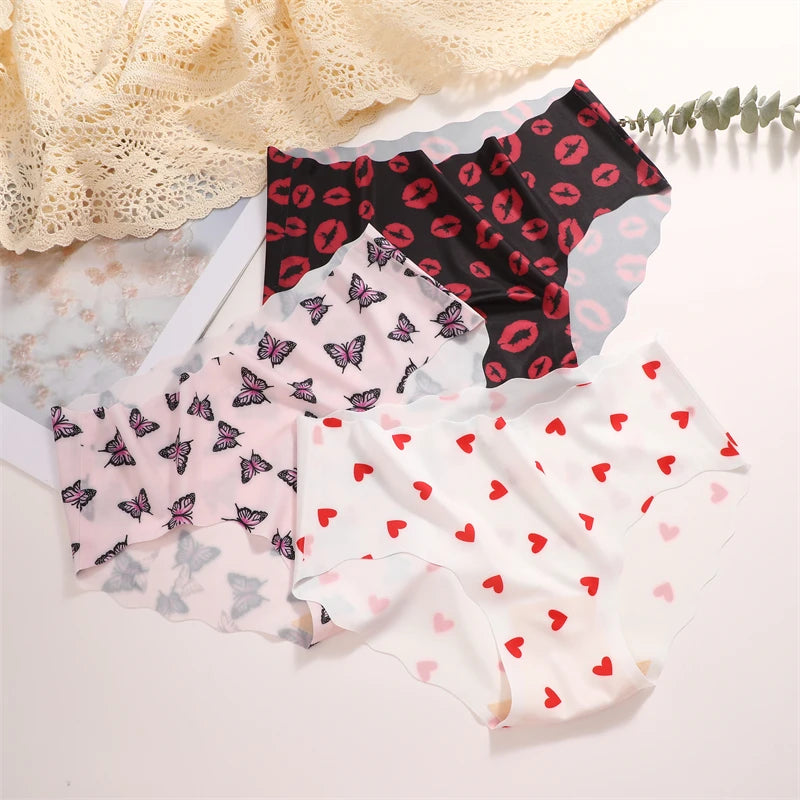 Set de 3 Panties Sin Costuras para Mujer, Tiro Alto, Estampados