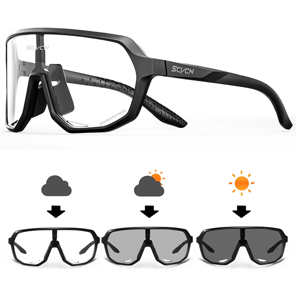 Gafas de Ciclismo SCVCN UV400 | Lentes Polarizados, Espejo y Fotocromáticos para MTB, Running y Deportes al Aire Libre