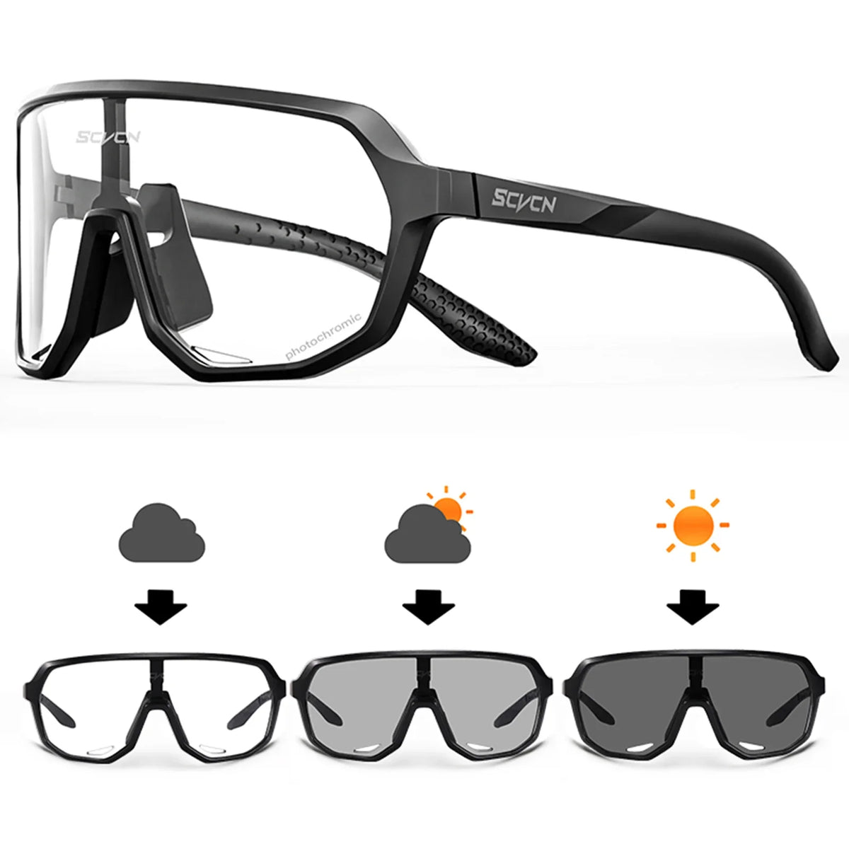 Gafas de Ciclismo SCVCN UV400 | Lentes Polarizados, Espejo y Fotocromáticos para MTB, Running y Deportes al Aire Libre