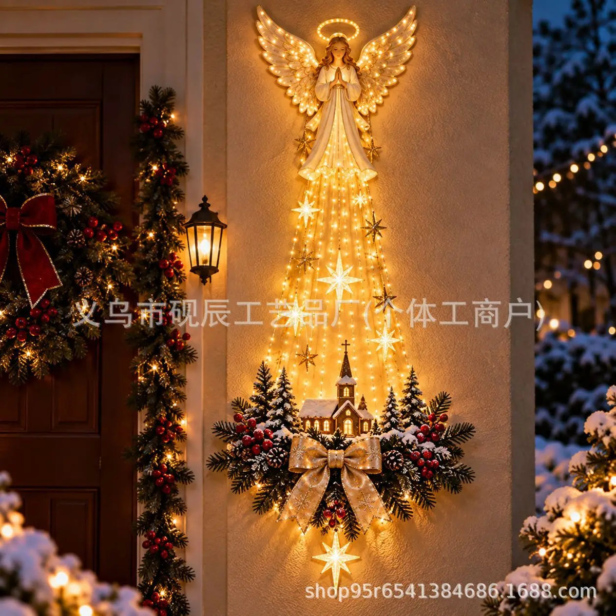 Estrella de Belén de la Fe: nacimiento iluminado para pared