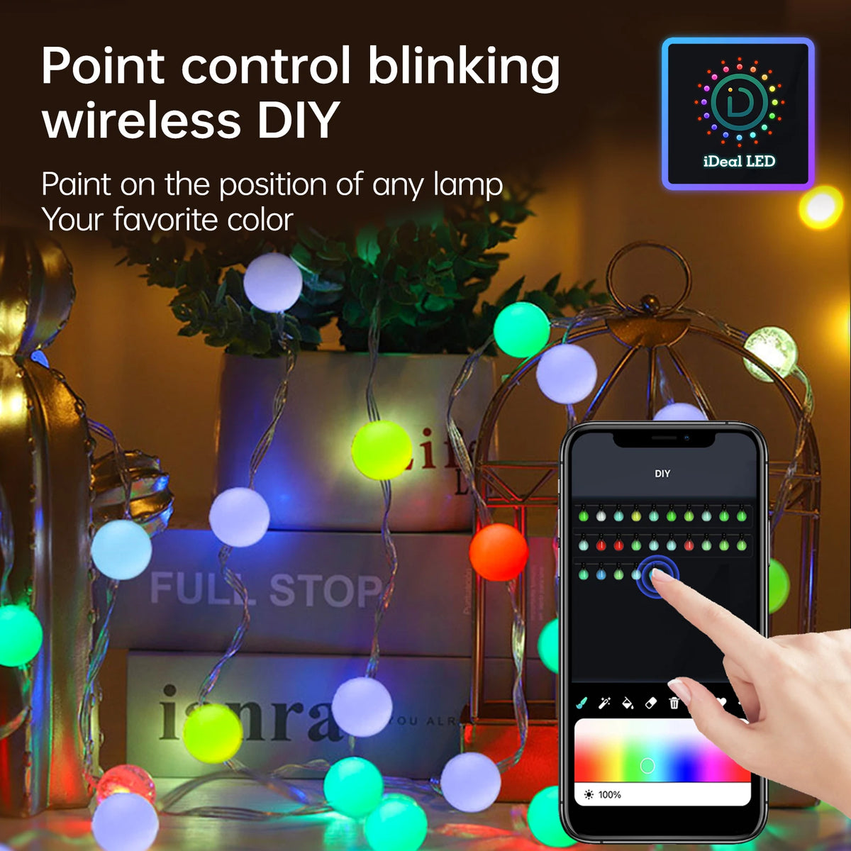 Smart Globe String Lights RGB – App & Remote Control, IP65 Waterproof