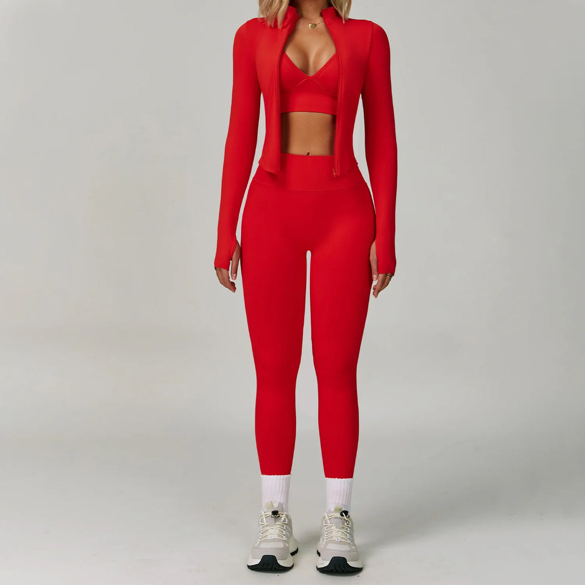 Conjunto deportivo sin costuras para mujer de 2 o 3 piezas
