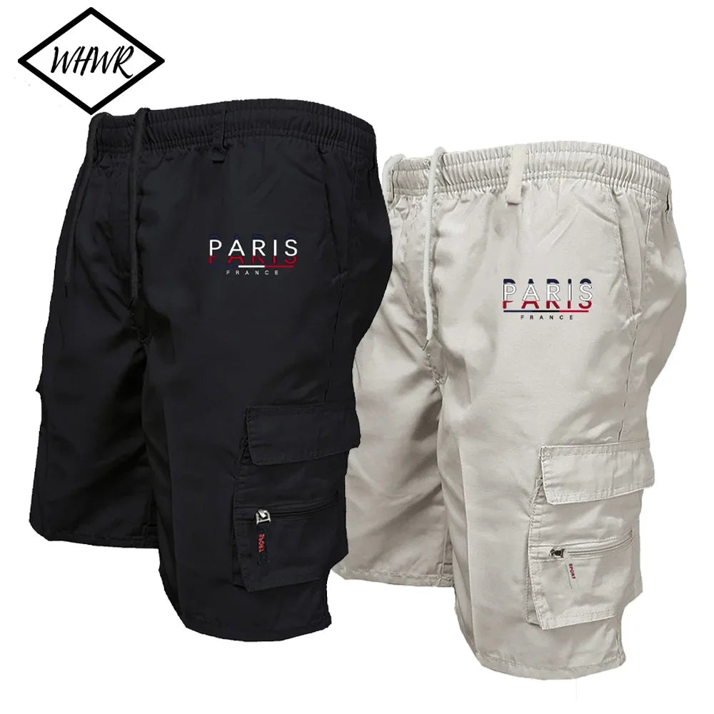 Bermudas cargo para hombre con bolsillos y cintura ajustable