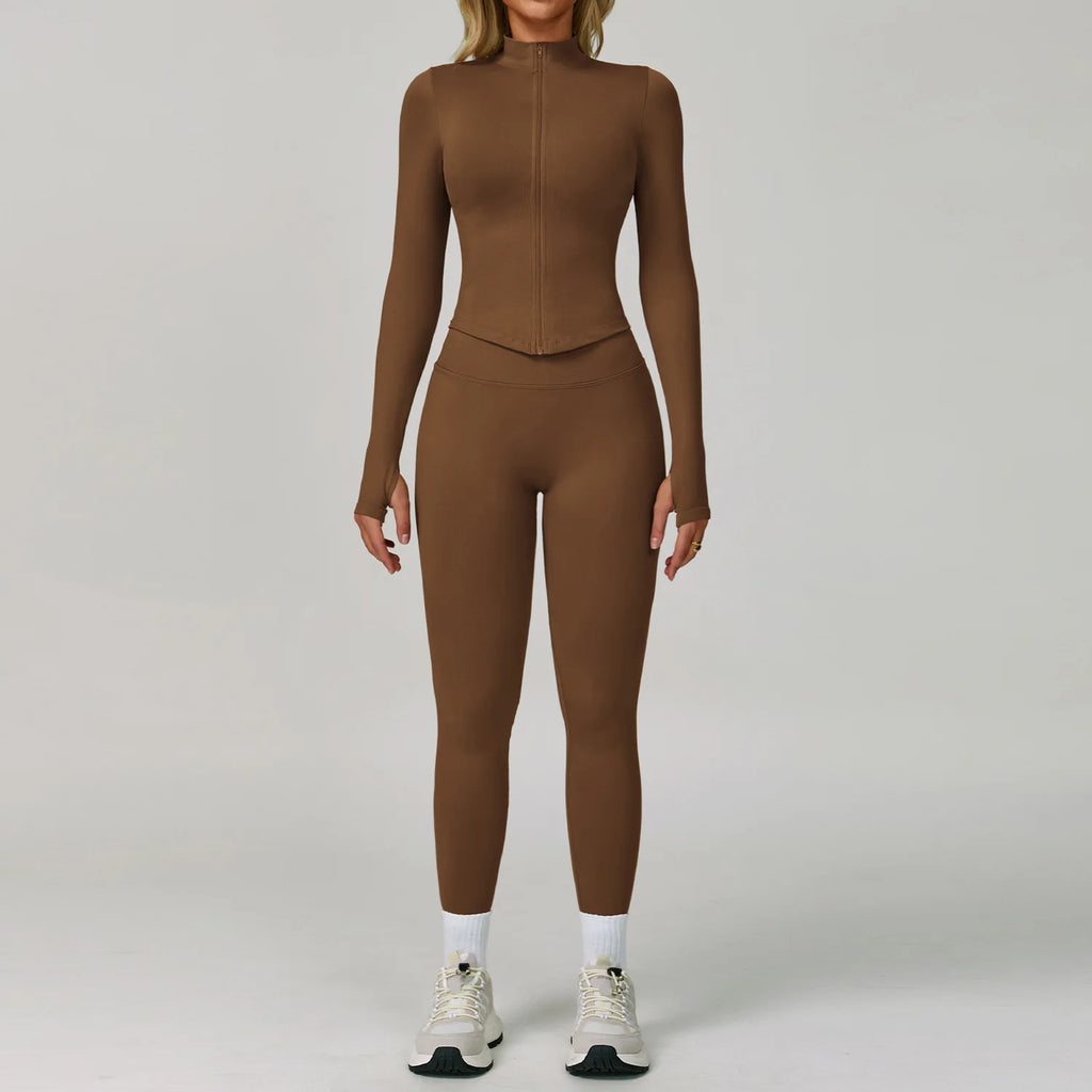 Conjunto deportivo sin costuras para mujer de 2 o 3 piezas