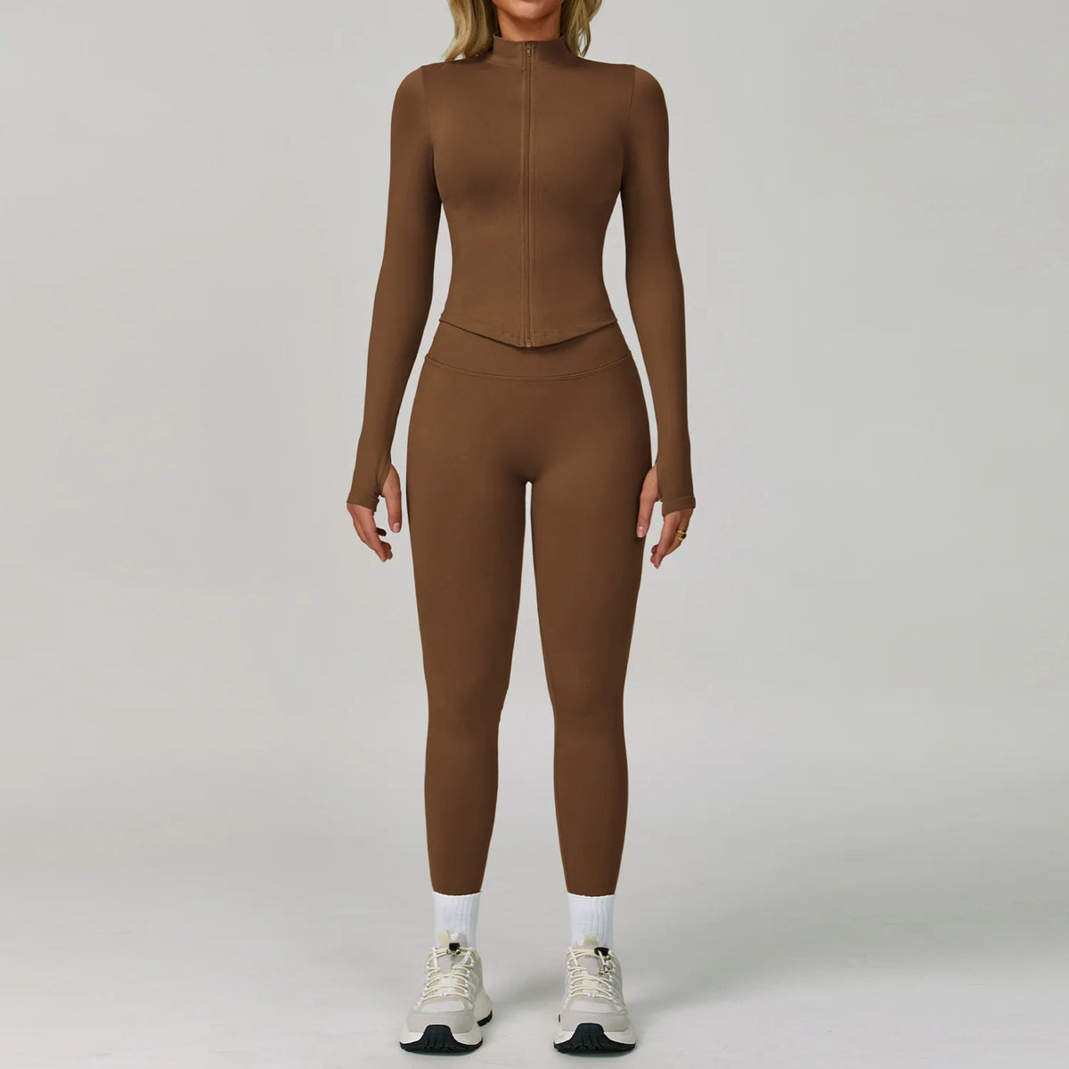 Conjunto deportivo sin costuras para mujer de 2 o 3 piezas