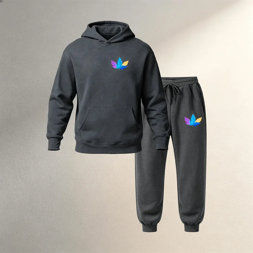 Conjunto casual deportivo para hombre de 2 piezas afelpadas