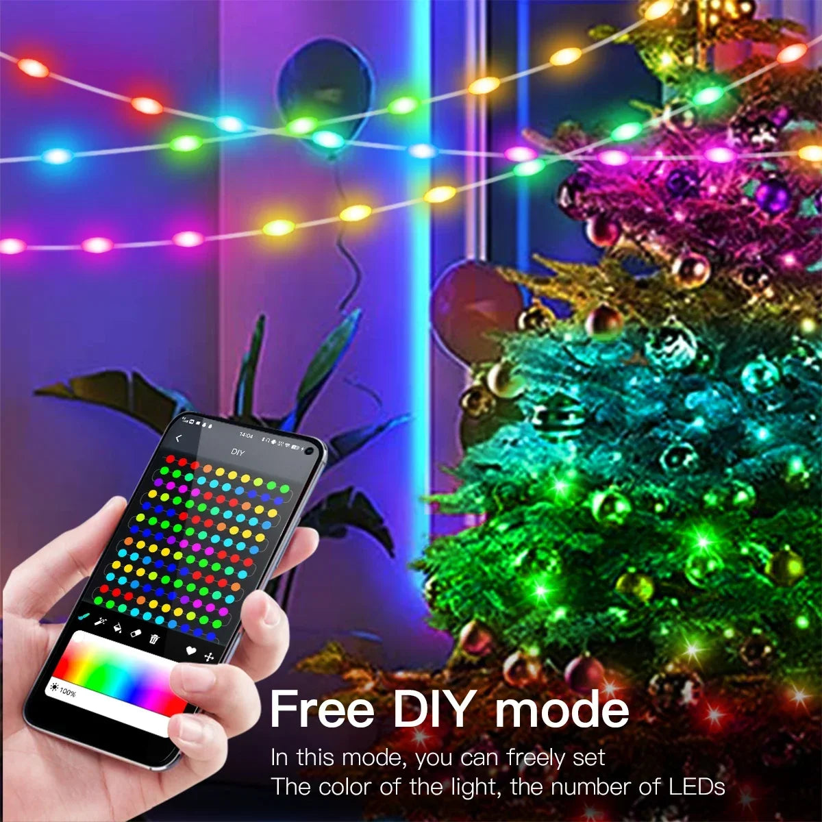 Smart Fairy String Lights RGB RGBIC – Bluetooth App Control, IP65 Waterproof 5M-20M