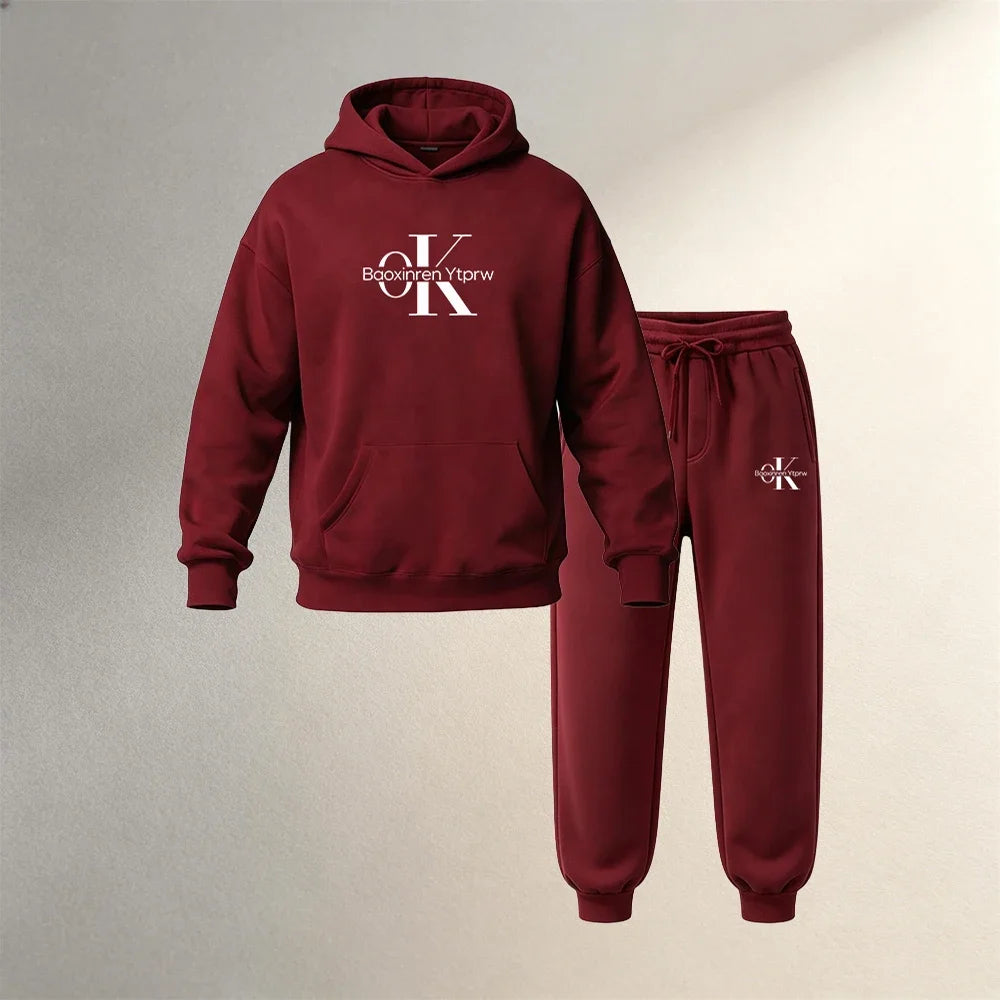 Conjunto deportivo para hombre de 2 piezas con acabado afelpado