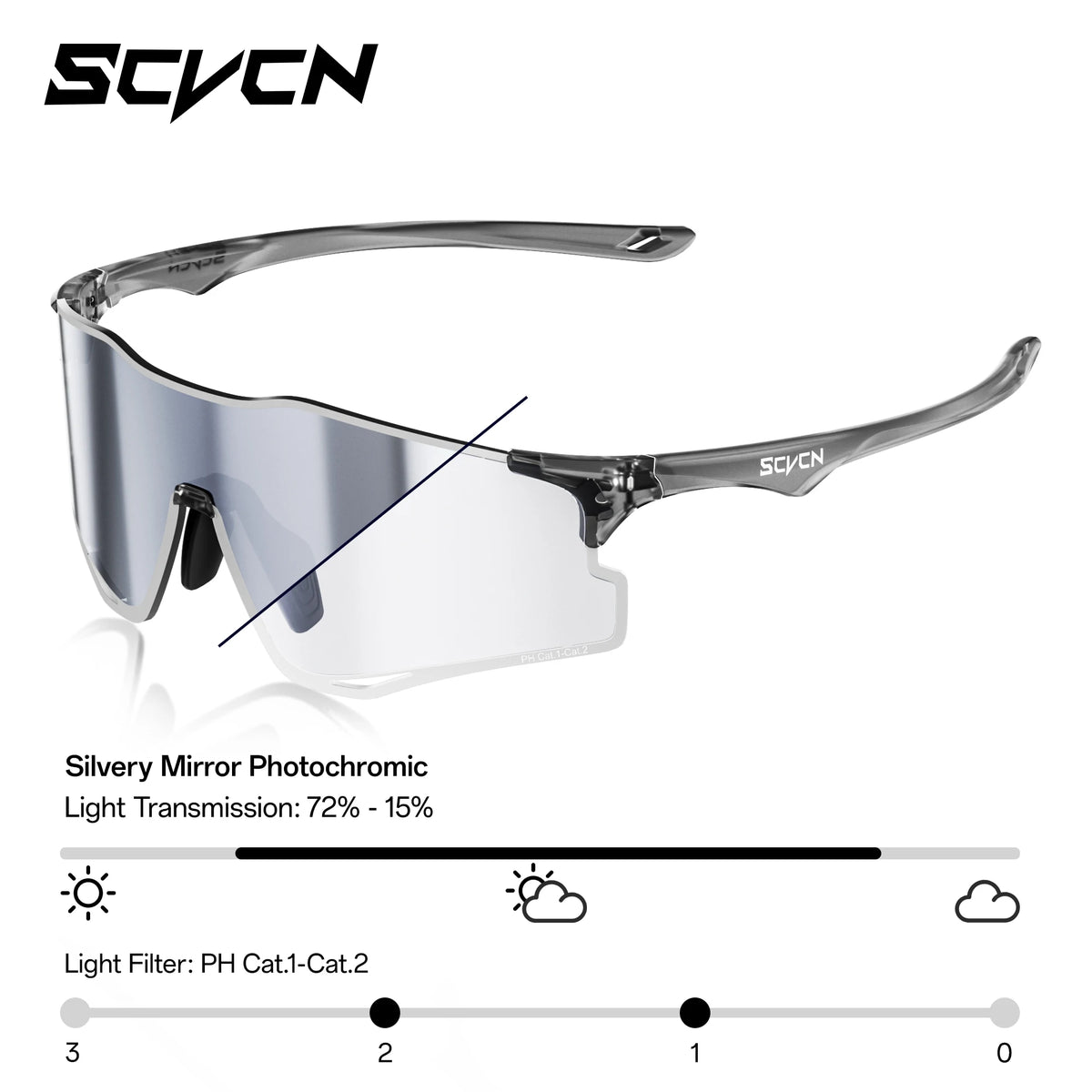 Gafas Fotocromáticas SCVCN UV400 | Running, Ciclismo y Deportes al Aire Libre | Ultralivianas Unisex
