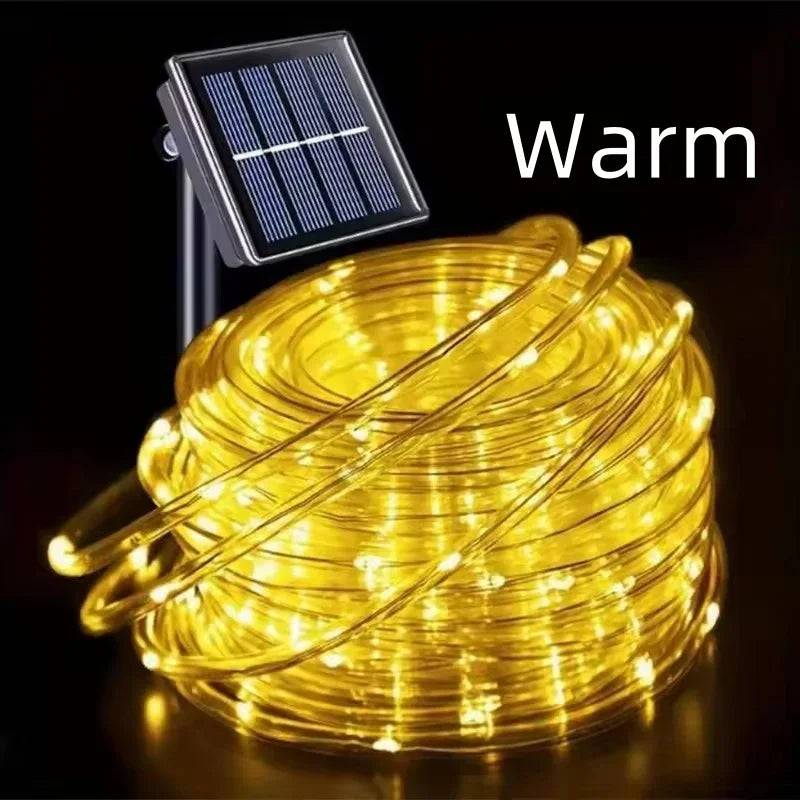 Manguera de luces LED solares para jardín y terraza