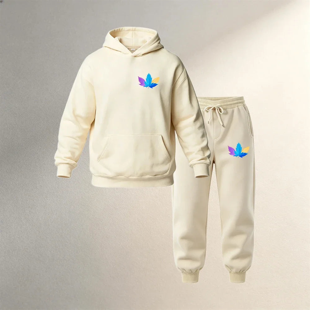 Conjunto casual deportivo para hombre de 2 piezas afelpadas