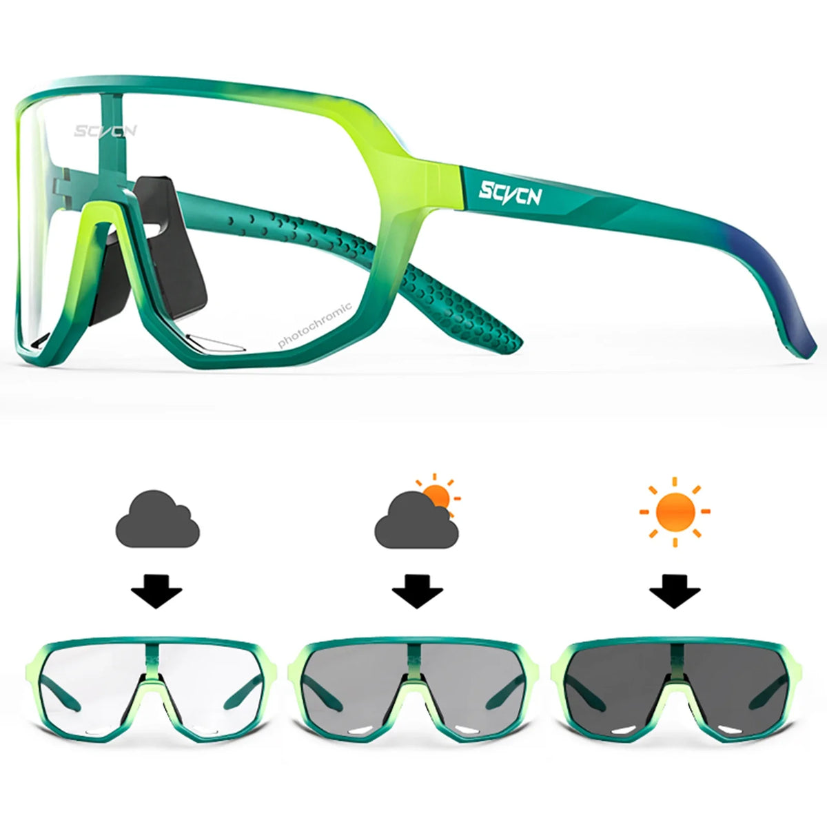 Gafas de Ciclismo SCVCN UV400 | Lentes Polarizados, Espejo y Fotocromáticos para MTB, Running y Deportes al Aire Libre