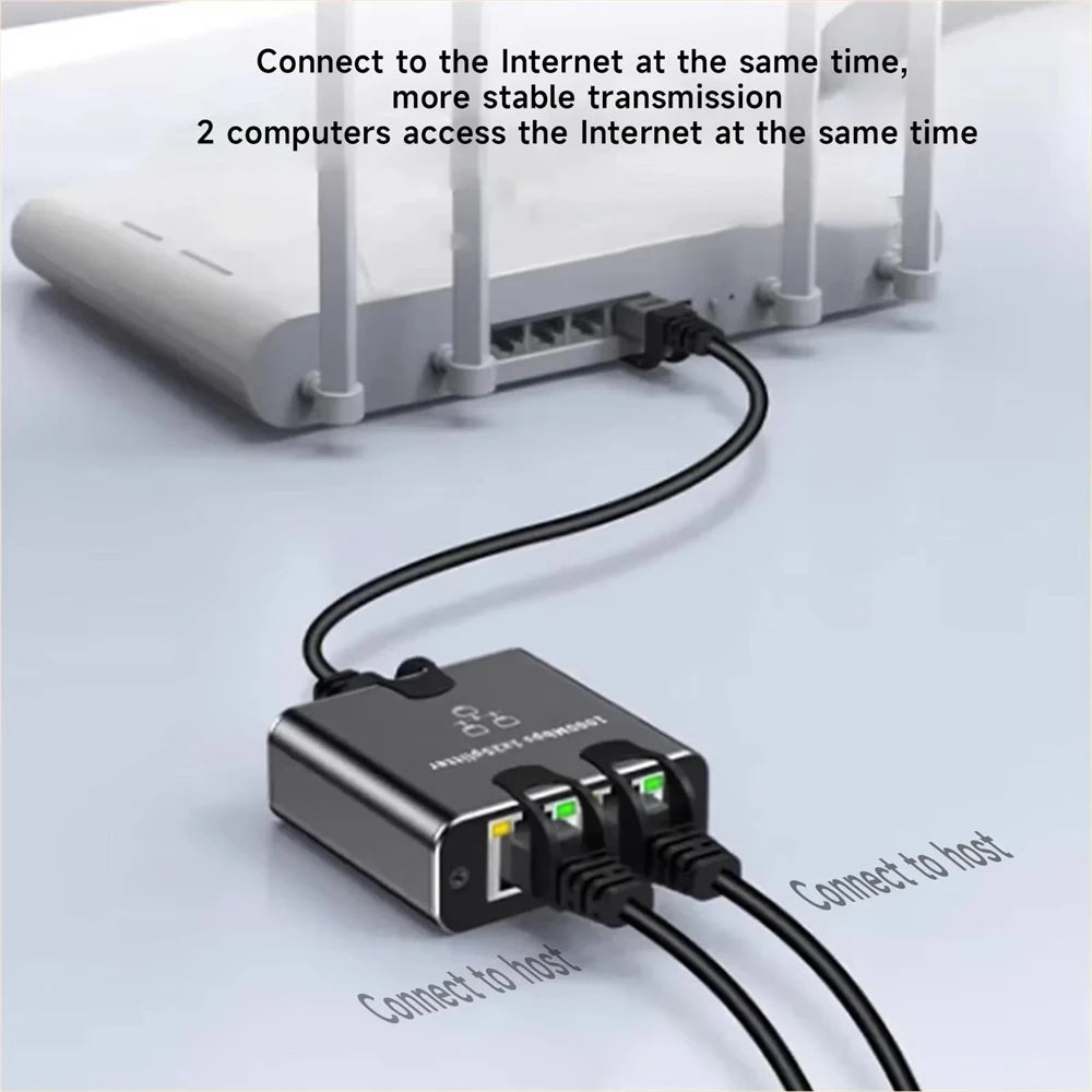 Distribuidor Ethernet RJ45 Gigabit de 2 o 4 Salidas