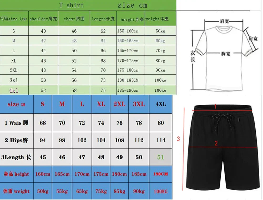 Conjunto Deportivo de Verano para Hombre con Camiseta y Pantaloneta