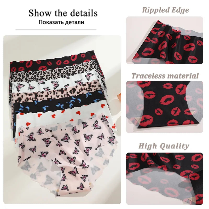 Set de 3 Panties Sin Costuras para Mujer, Tiro Alto, Estampados