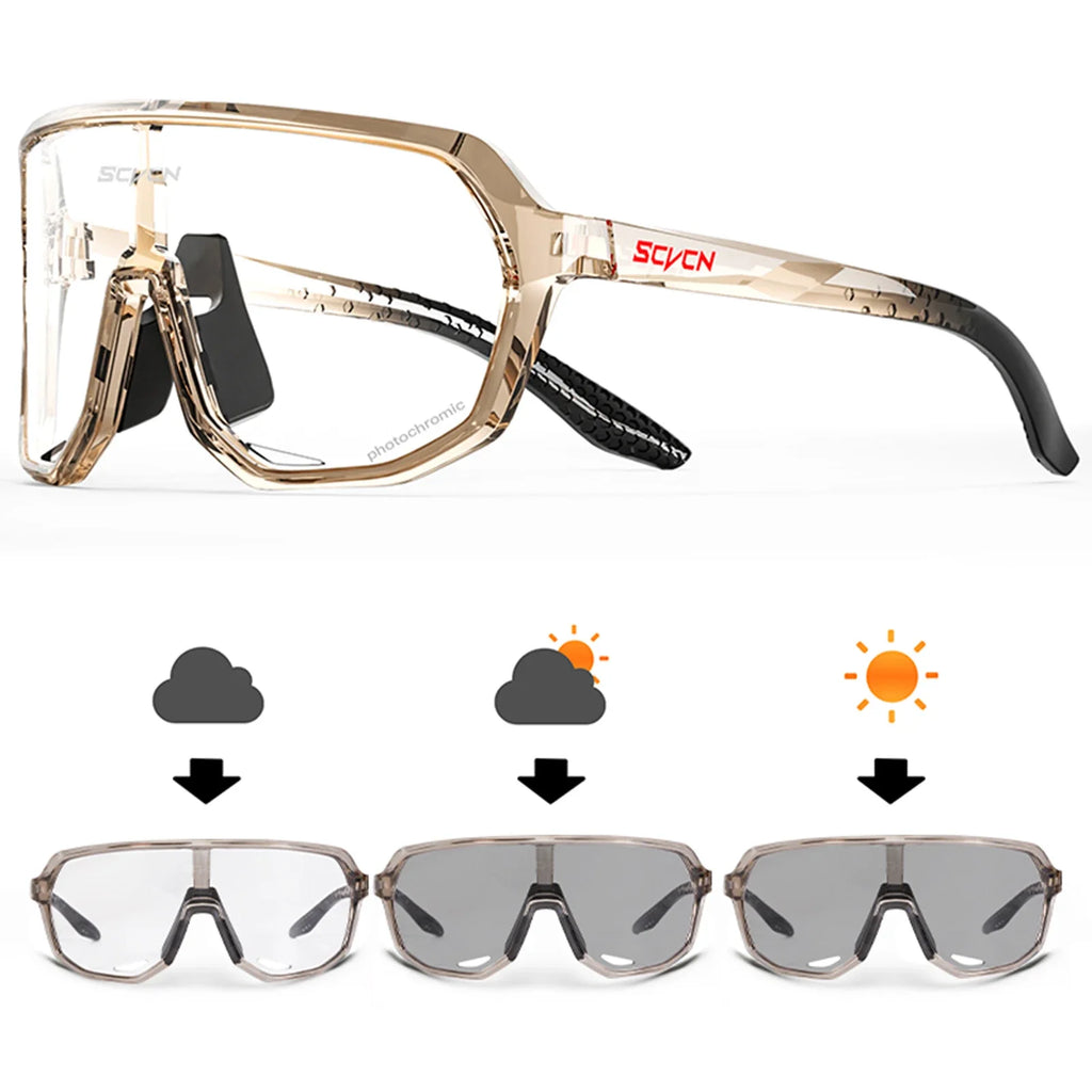 Gafas de Ciclismo SCVCN UV400 | Lentes Polarizados, Espejo y Fotocromáticos para MTB, Running y Deportes al Aire Libre