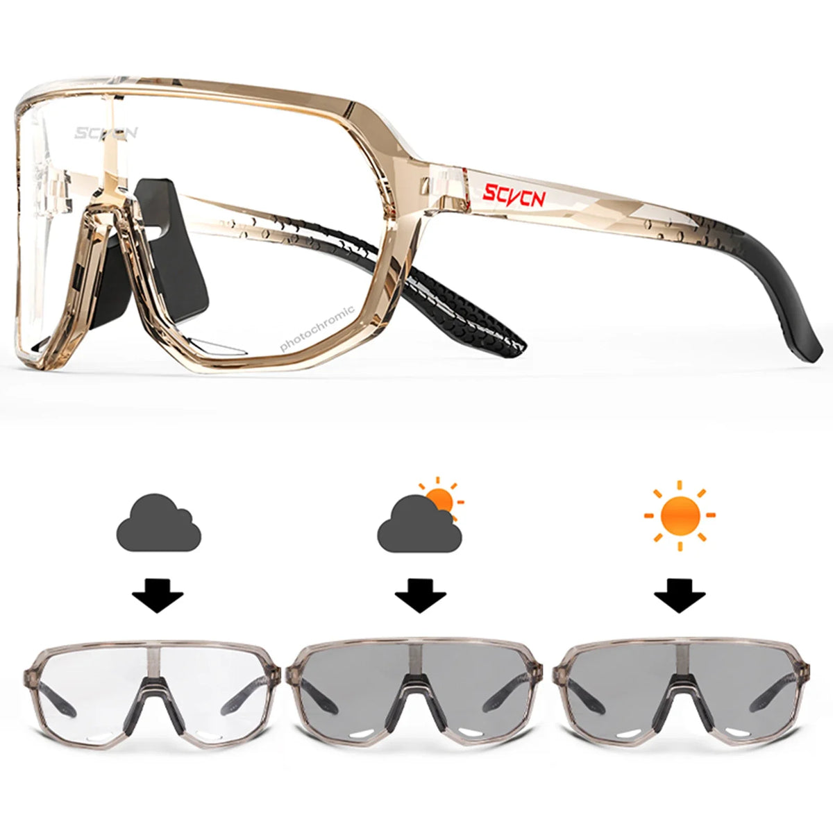 Gafas de Ciclismo SCVCN UV400 | Lentes Polarizados, Espejo y Fotocromáticos para MTB, Running y Deportes al Aire Libre
