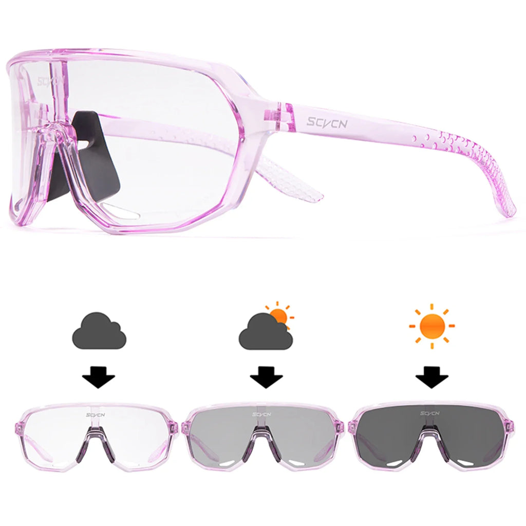 Gafas de Ciclismo SCVCN UV400 | Lentes Polarizados, Espejo y Fotocromáticos para MTB, Running y Deportes al Aire Libre
