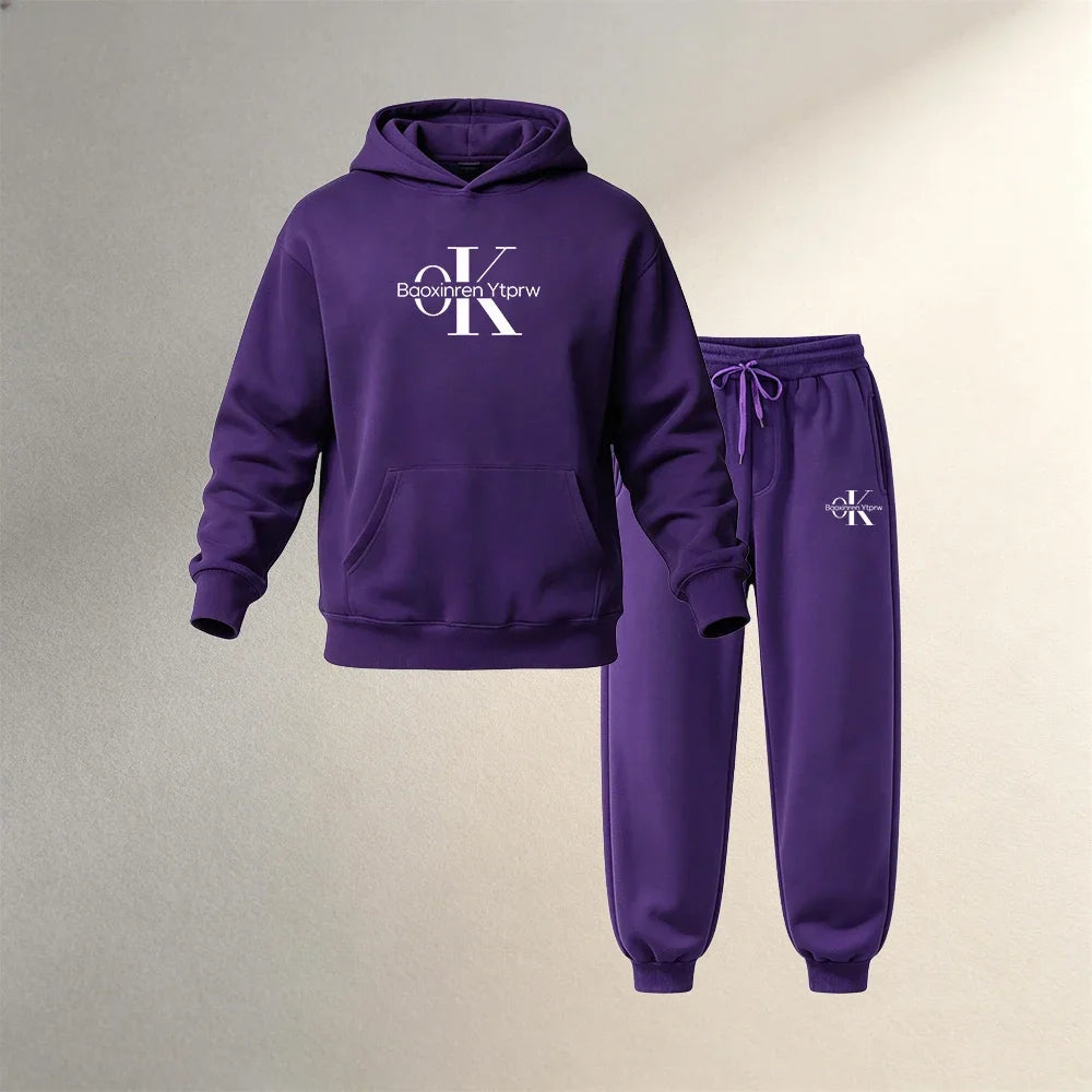 Conjunto deportivo para hombre de 2 piezas con acabado afelpado