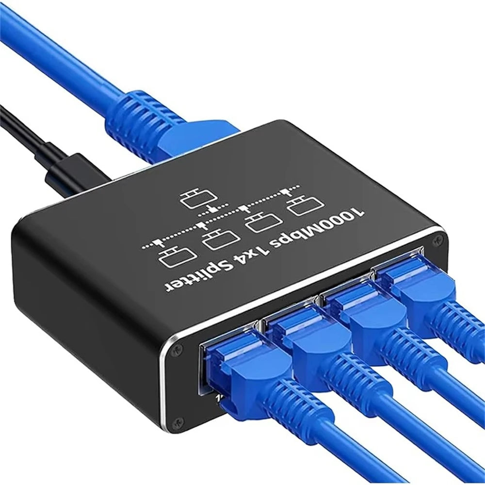 Distribuidor Ethernet RJ45 Gigabit de 2 o 4 Salidas