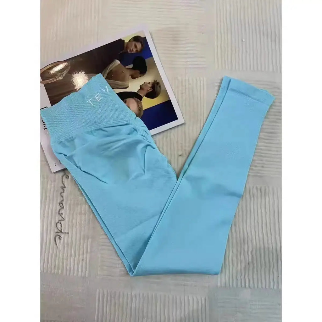 Leggings deportivos para mujer con cintura baja y efecto fruncido