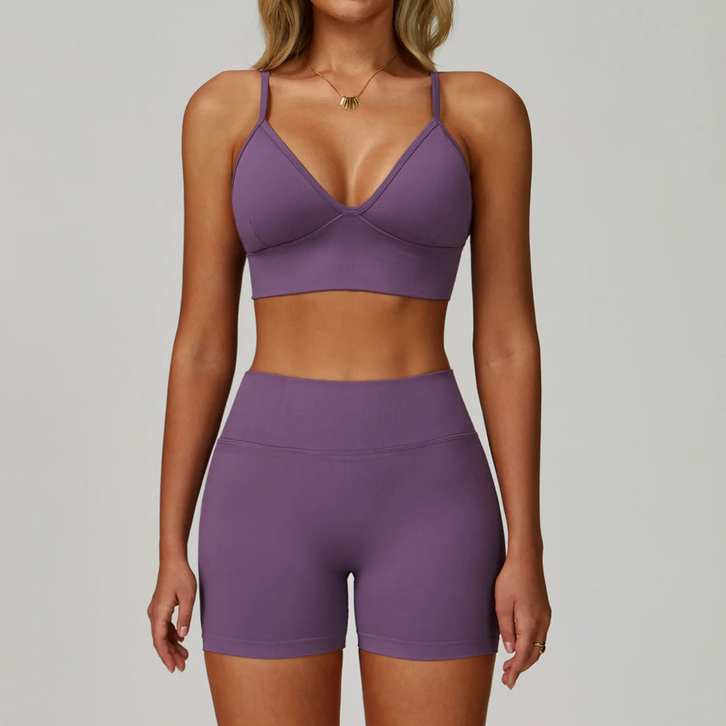 Conjunto deportivo sin costuras para mujer de 2 o 3 piezas