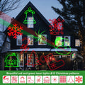 Proyector Láser Navideño Exterior – Rojo y Verde, 10 Patrones, IP65 Waterproof, Control Remoto