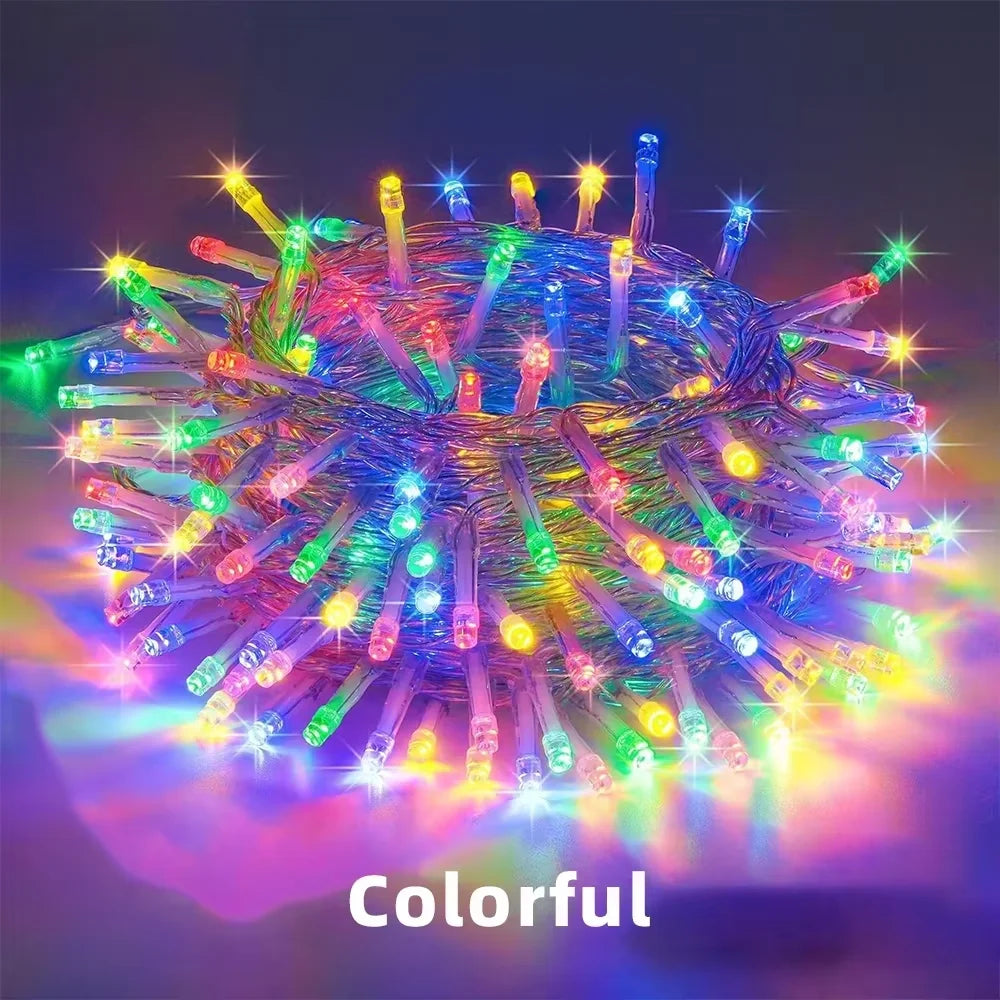 LED Fairy String Lights 8 Modes – Warm White, White, Blue & Colorful, IP44 Waterproof 5M-100M