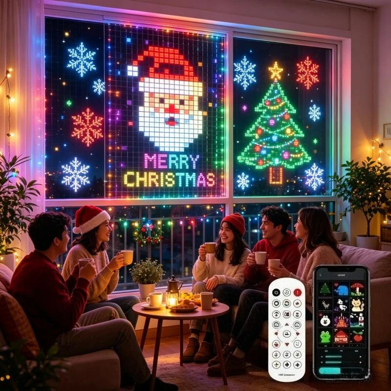 Cortina LED inteligente de 400 luces RGB con aplicación y control remoto