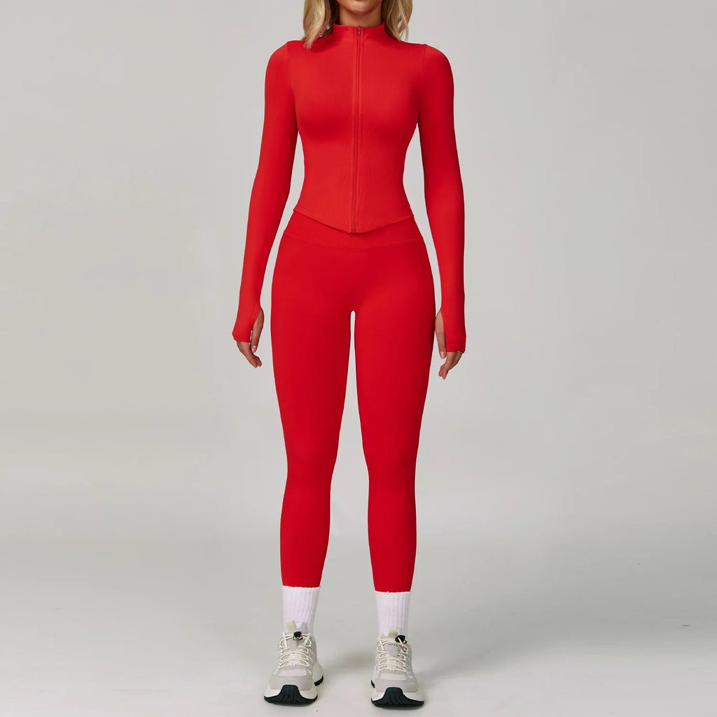 Conjunto deportivo sin costuras para mujer de 2 o 3 piezas