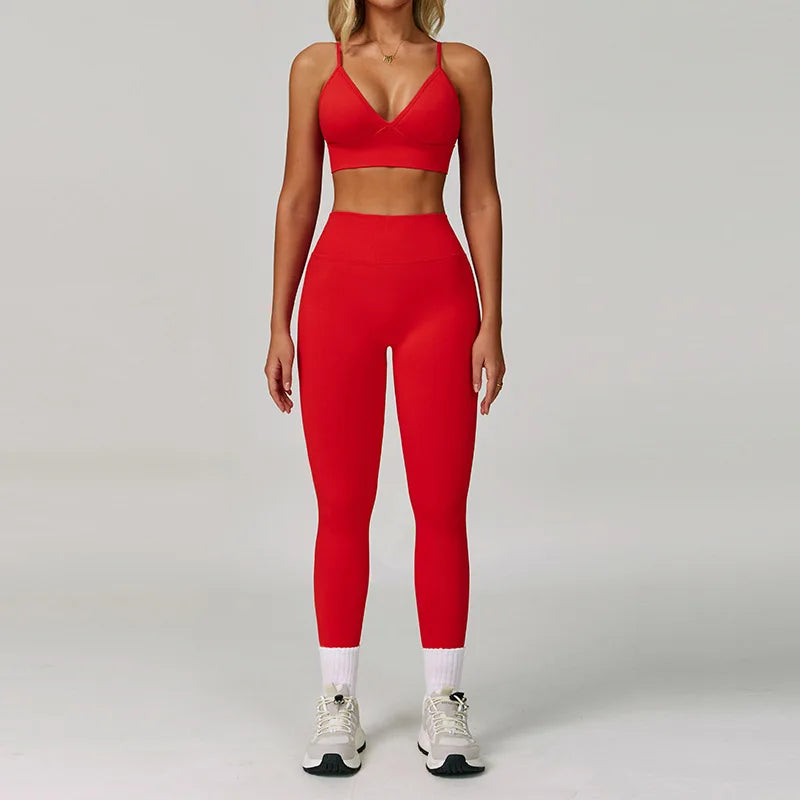 Conjunto deportivo sin costuras para mujer de 2 o 3 piezas